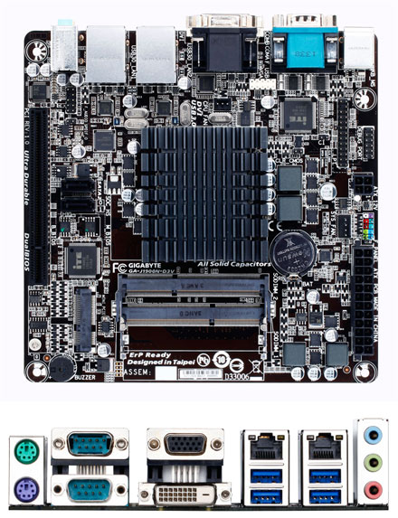 Gigabyte GA-J1900N-D3V (Intel Celeron J1900 BayTrail 4x2.0Ghz, 2x LAN)