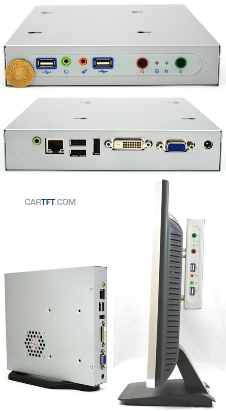 MiniPC HAHE-MC-S Gehuse (fr Intel D945GSEJT Half-Height ITX) [Silber]