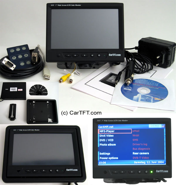 SP7 VGA 7" TFT - Touchscreen <b>USB</b> - PAL/NTSC -  Fernbedienung